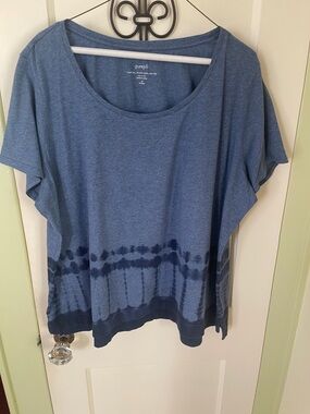 Pure Jill Women's Indigo Tie-Dye Scoop Neck Tee